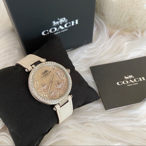 Coach woman park chalk leather 34mm watch - Picture 9 of 13